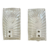 Mazzega pair of Murano glass wall lights, Italy 1970