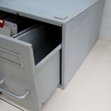 Vintage metal box with 2 drawers -industrial furniture grey