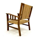 Francis Jourdain armchair in oak and rope 1930