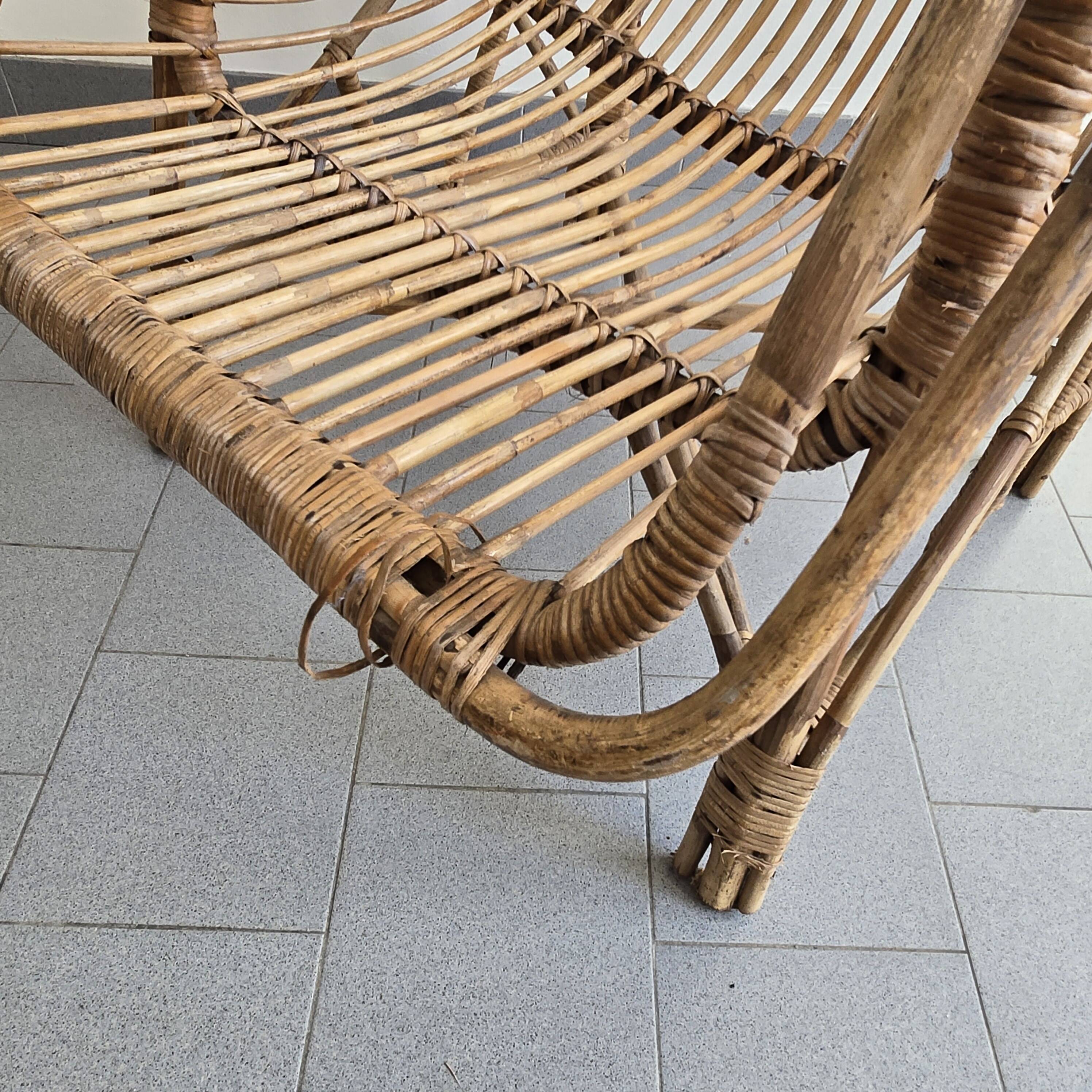 Vintage rattan armchair 1960