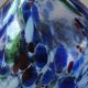 Designer Ball Vase in blown art glass, Murano style. Multi-colored speckles/smoke swirls. Dim 26 x 13 cm