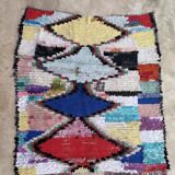 Moroccan carpet Boucherouite colored - 137 x 154 cm