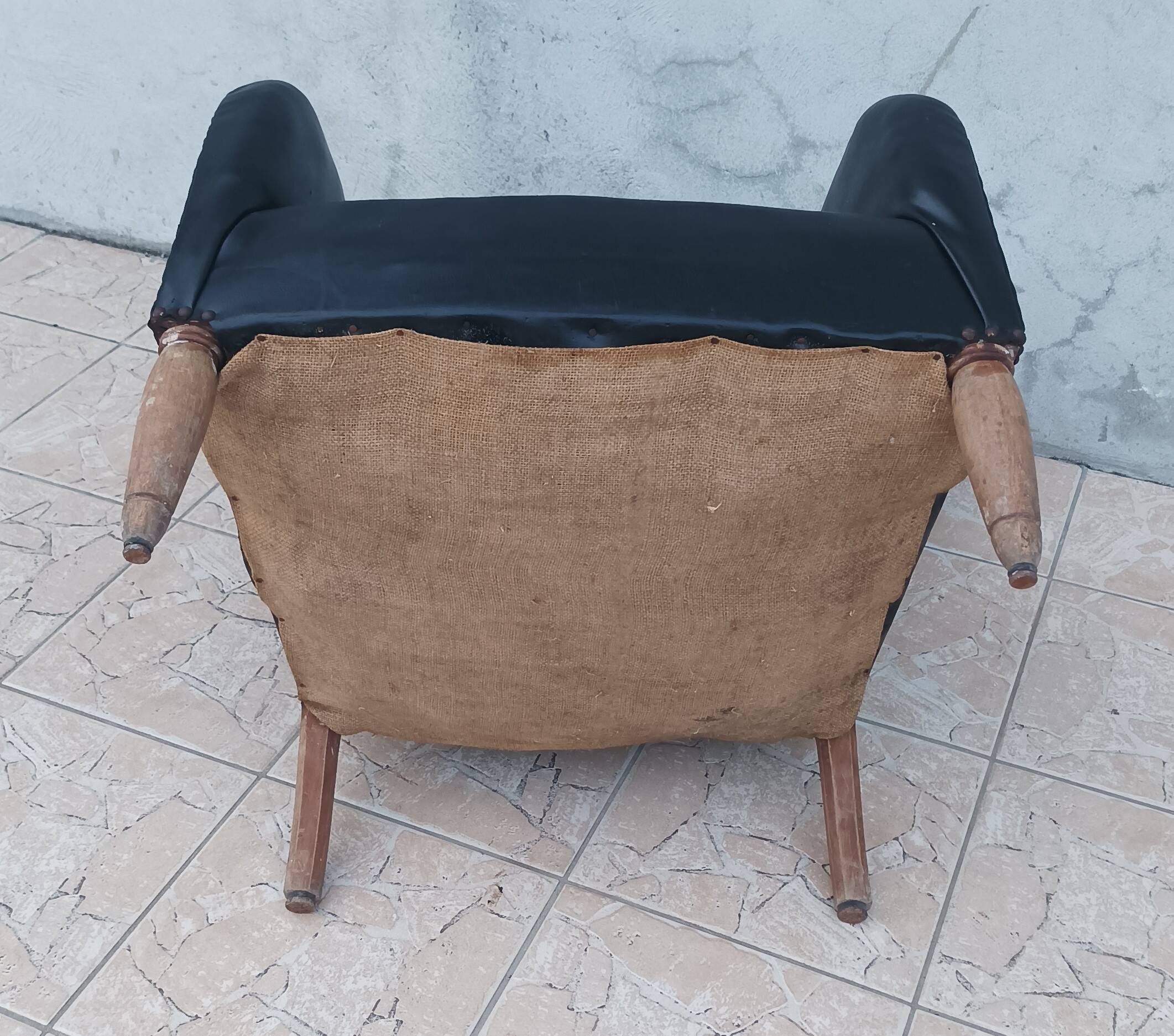 Art Deco period leather armchair
