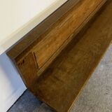 Monumental church pew with paneled backs, 19th century, circa 1880, made of oak and poplar