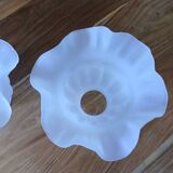 2 vintage tulip pendant lights
