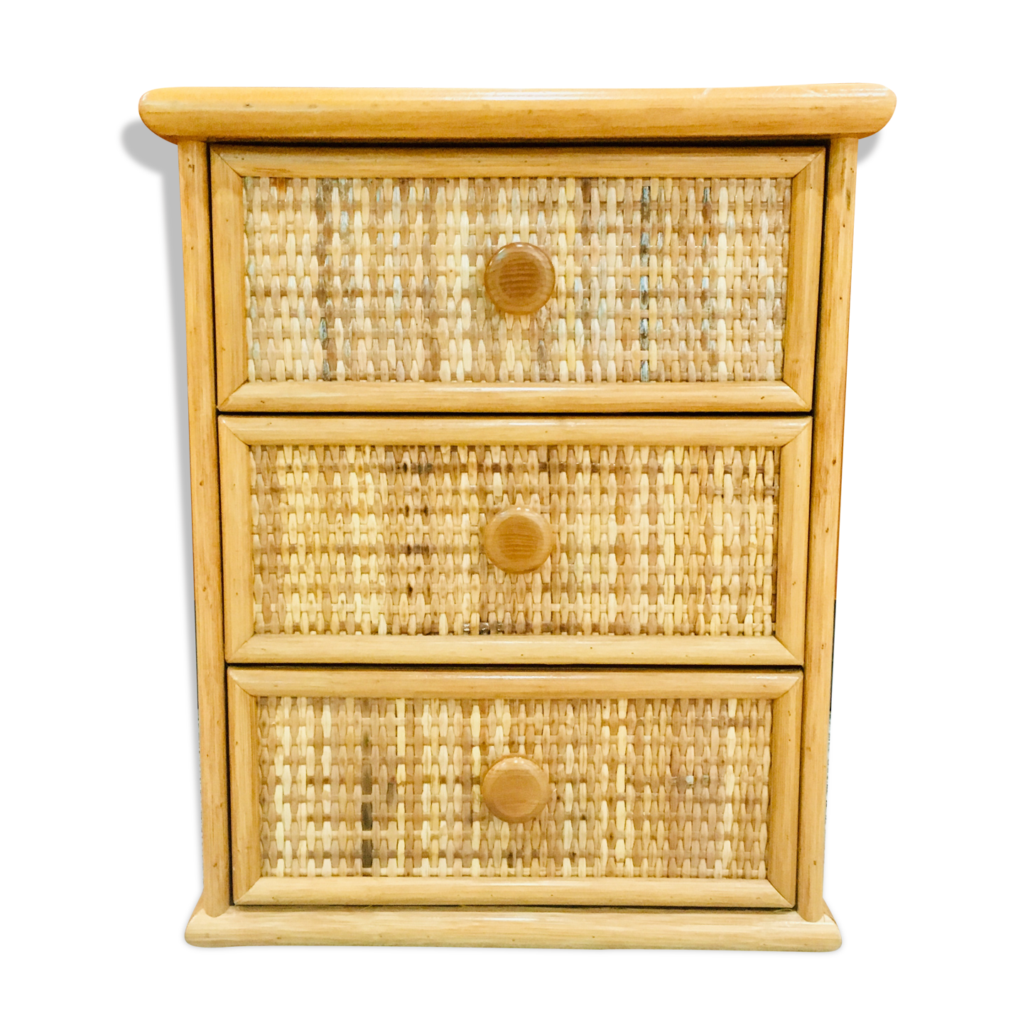 Rattan bedside table