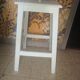 Tabouret en bois blanc 1950