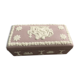 Pink "jasperwaer" biscuit box signed Wedgwood