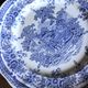 A set of 6 flat plates pairs Sarreguemines Lunéville Blue Flowers.
