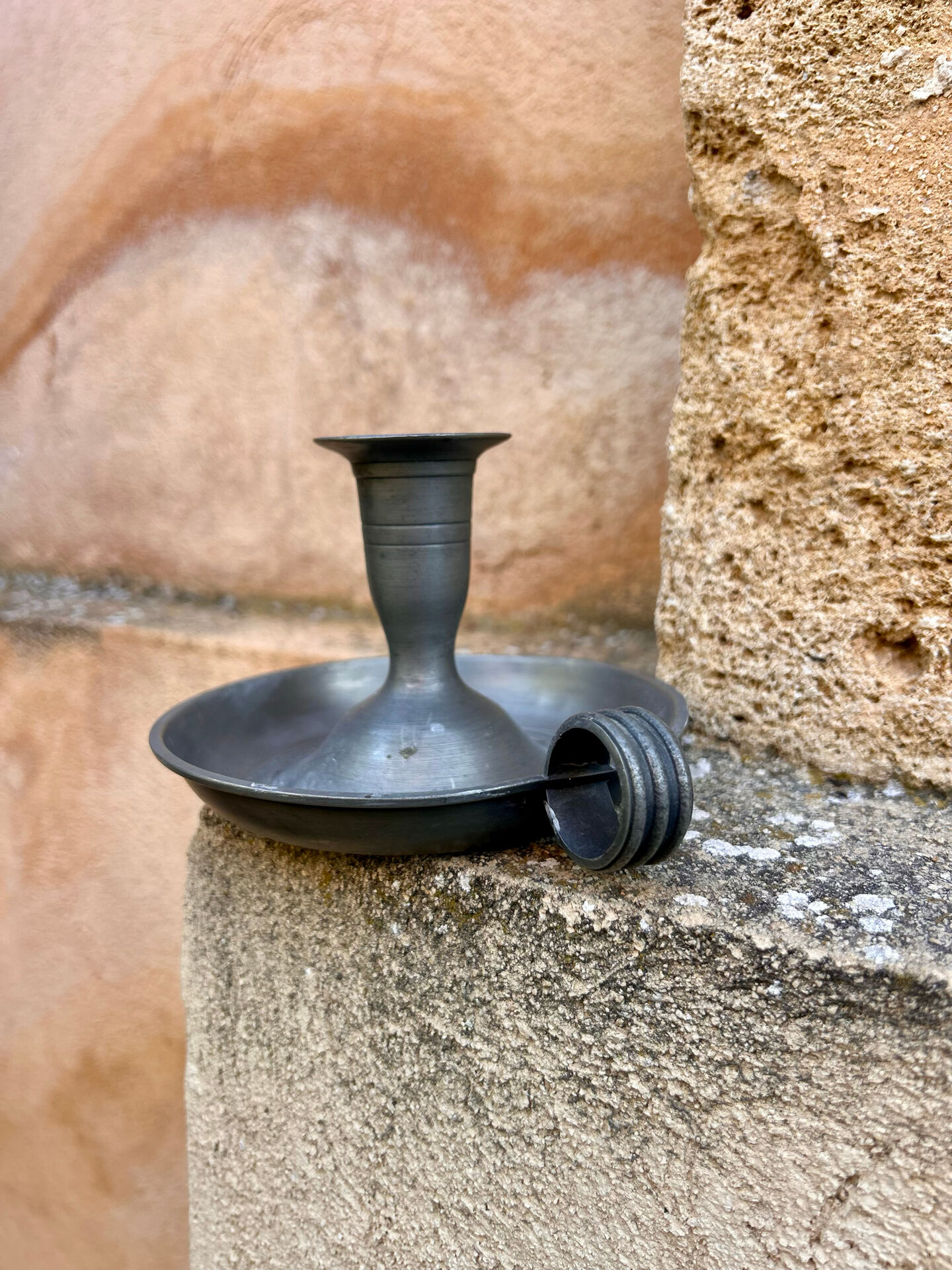 Pewter candlestick