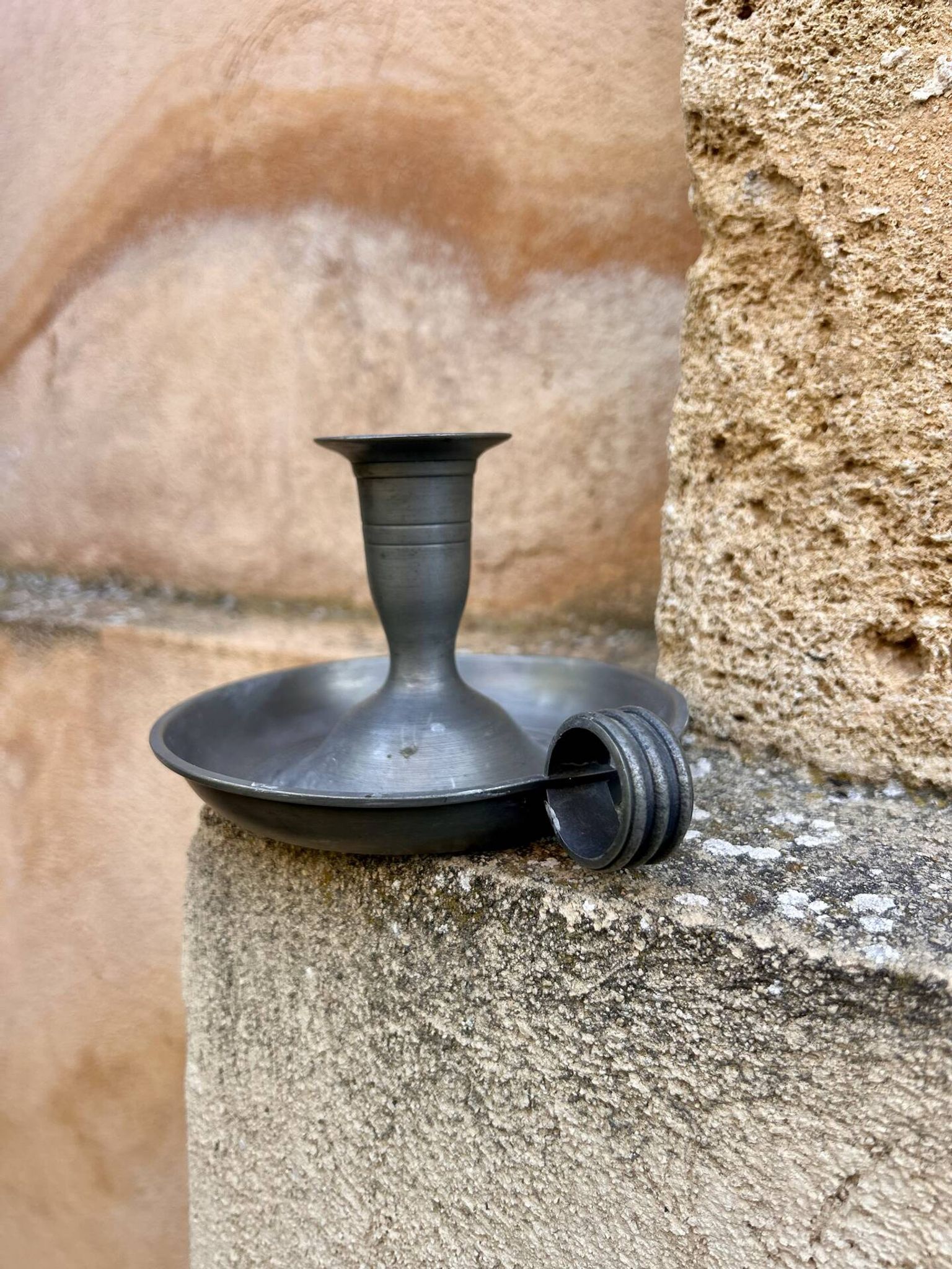 Pewter candlestick