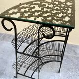 Etagère d'angle en fer forgé vintage