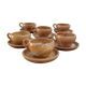 Vintage sandstone coffee cup set