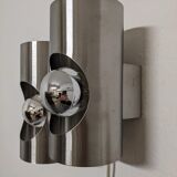 Pair of double wall lamps space age of the 60s/70s