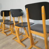 Set of 5 adult Casala chairs 60s