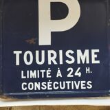 Ancien panneau de signalisation plaque émaillée 1974