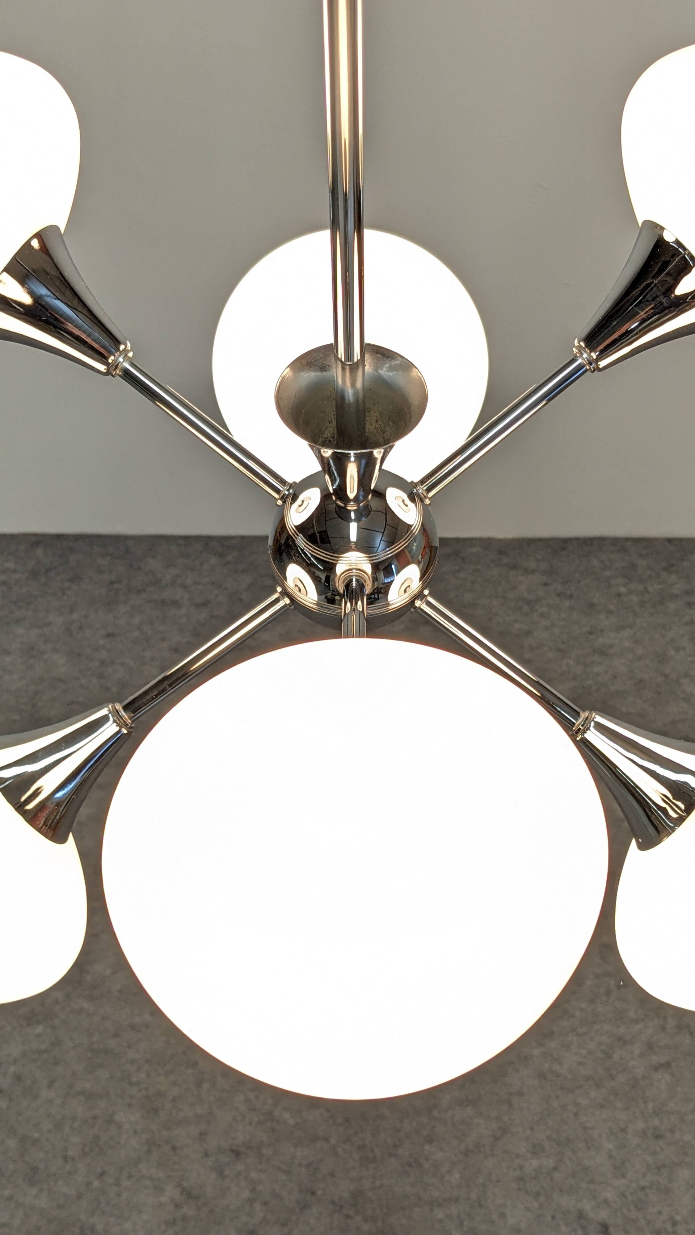 Space Age Sputnik chandelier with 6 lights, 50s-60s