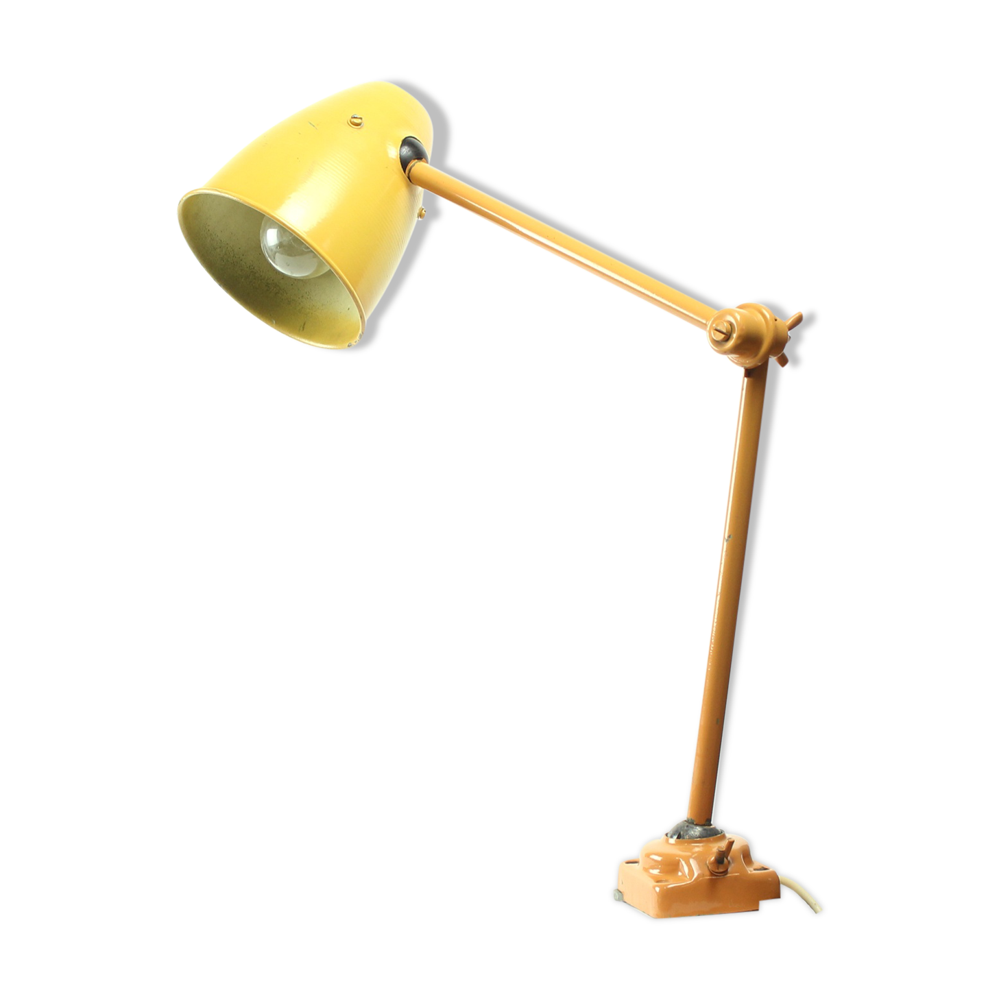 Yellow metal desk lamp 1960