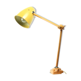 Lampe de bureau métallique jaune années 1960