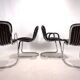 Set of four Cidue leather chrome cantilever chairs by Willy Rizzo, 1970