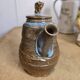 Small glazed stoneware teapot with lid – utilitarian ceramics, France, 20th century