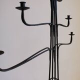Large Wrought Iron Floor Candelabra, 1950s