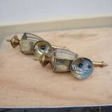 2 antique carriage lantern wall lights in brass & glass