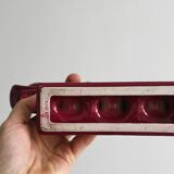 Vintage burgundy red ceramic candlestick