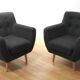 Pair of designer armchairs