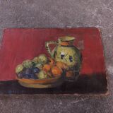 Painting, oil on panel, still life