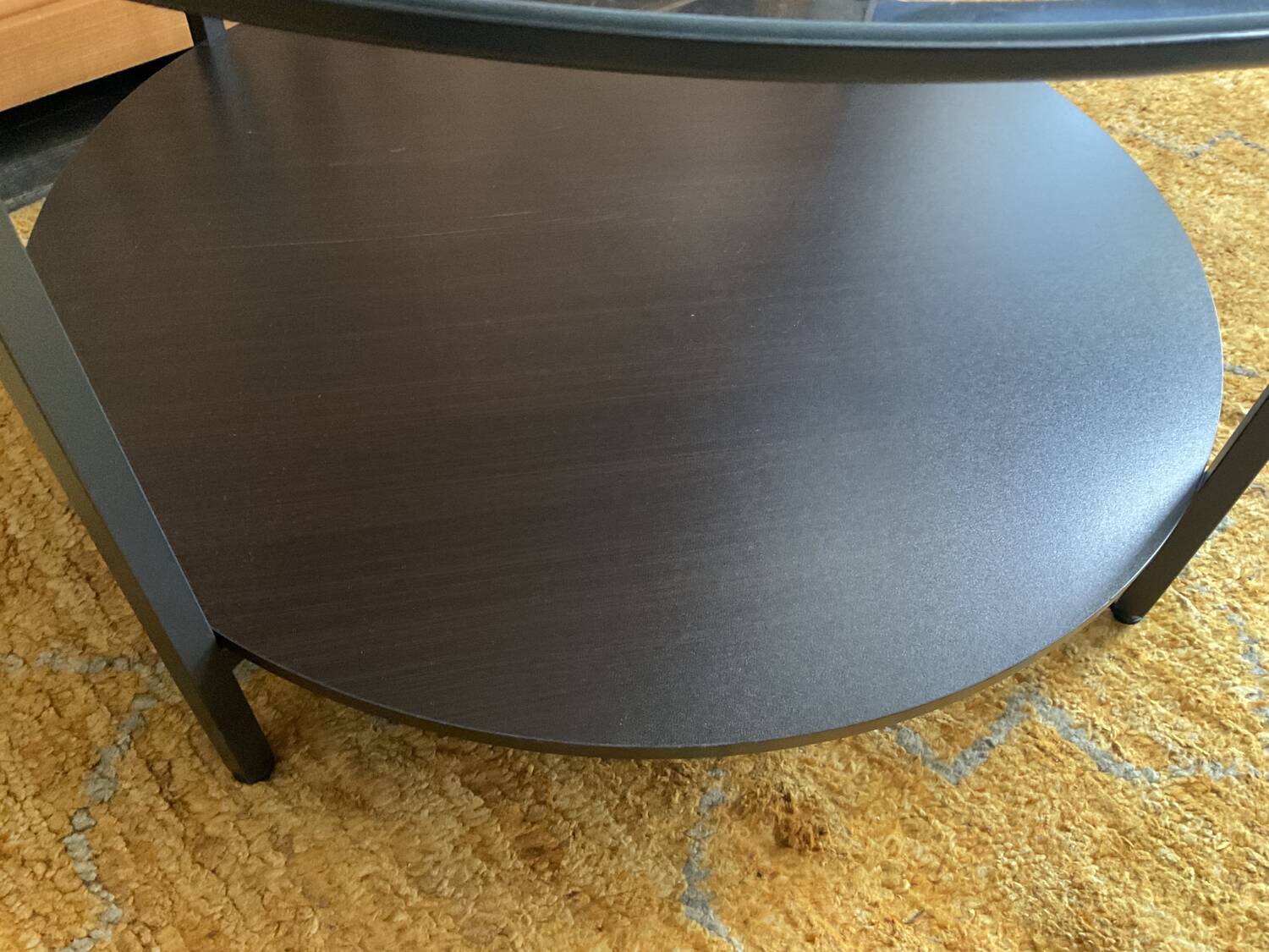 Glass and metal table