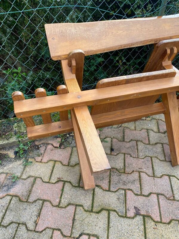 Banc de designer en chêne massif