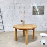Old round solid oak table from the 1970s