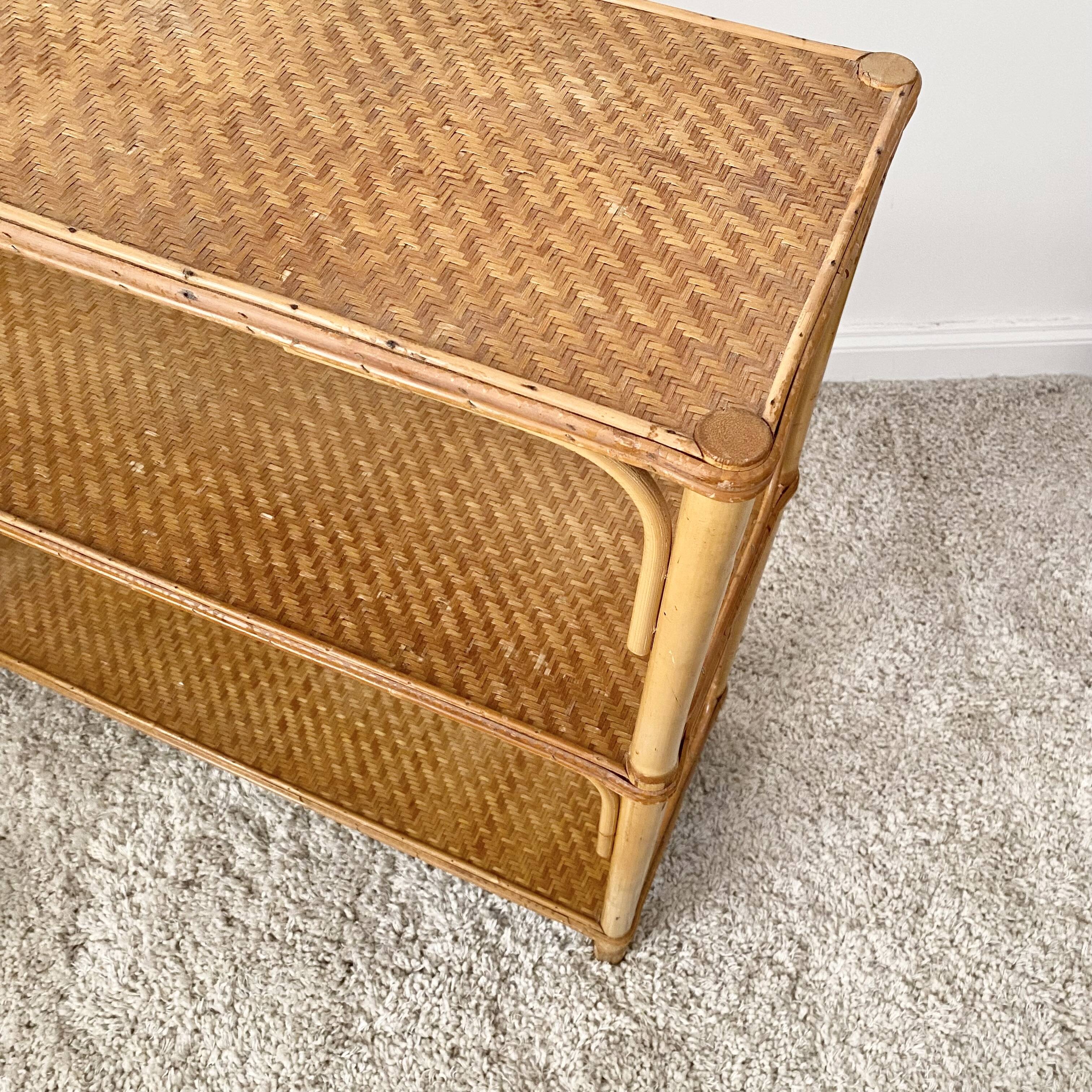 vintage rattan shelf