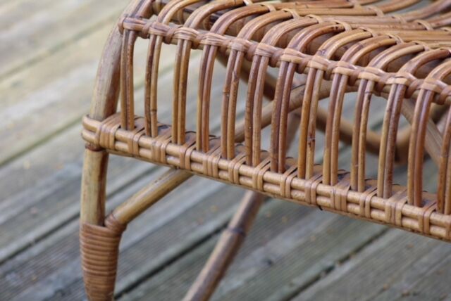 Vintage rattan bench