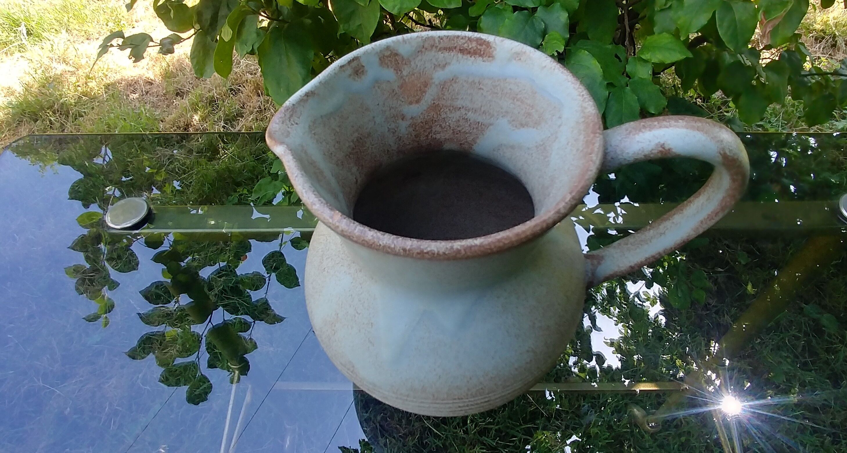 Vintage ceramic water decanter stamped Vallauris