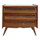 Vintage rattan chest of drawers