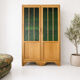 Art Deco wardrobe in oak and green cathedral glass - 1930s