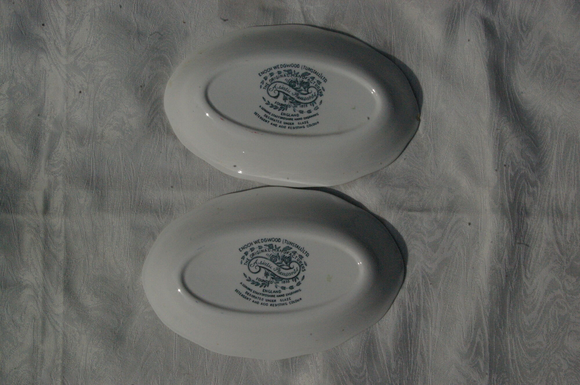 2 Raviers - Enoch Wedgwood (Tunstall) Ltd - Asiatic Pheasants Blue