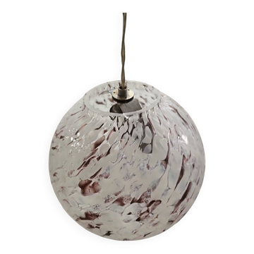 Belle suspension globe en verre artisanal  30cm de diamètre