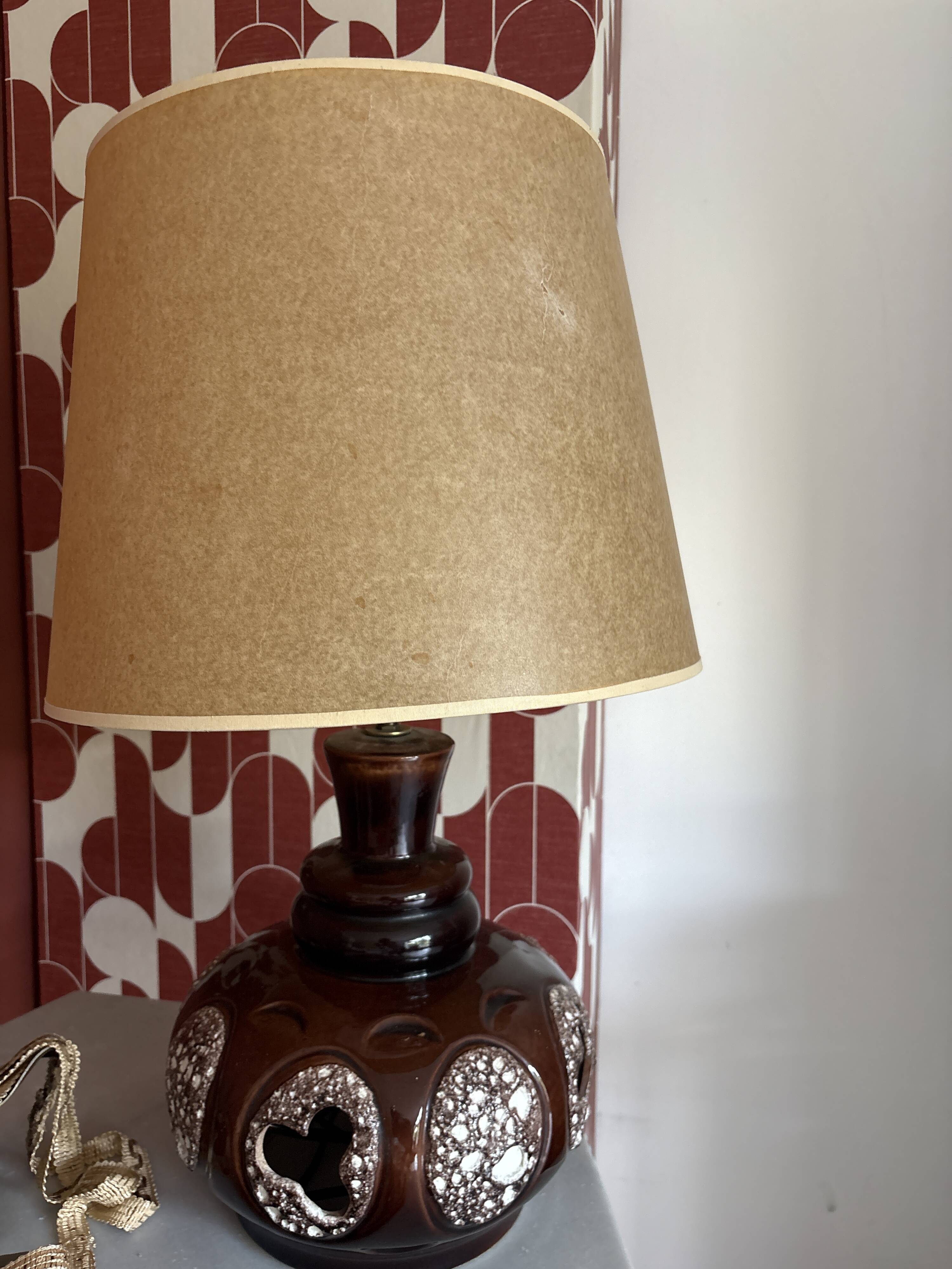 Vintage brown ceramic lamp
