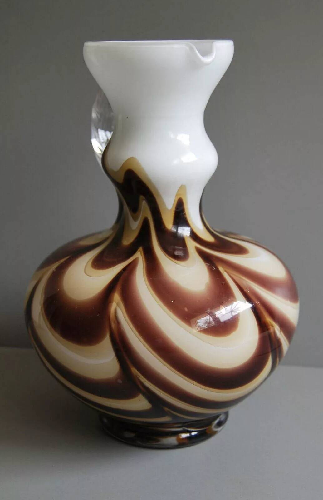 PITCHER SHAPED VASE - GLASS - OPALINE FLORENCE - MADE IN ITALY