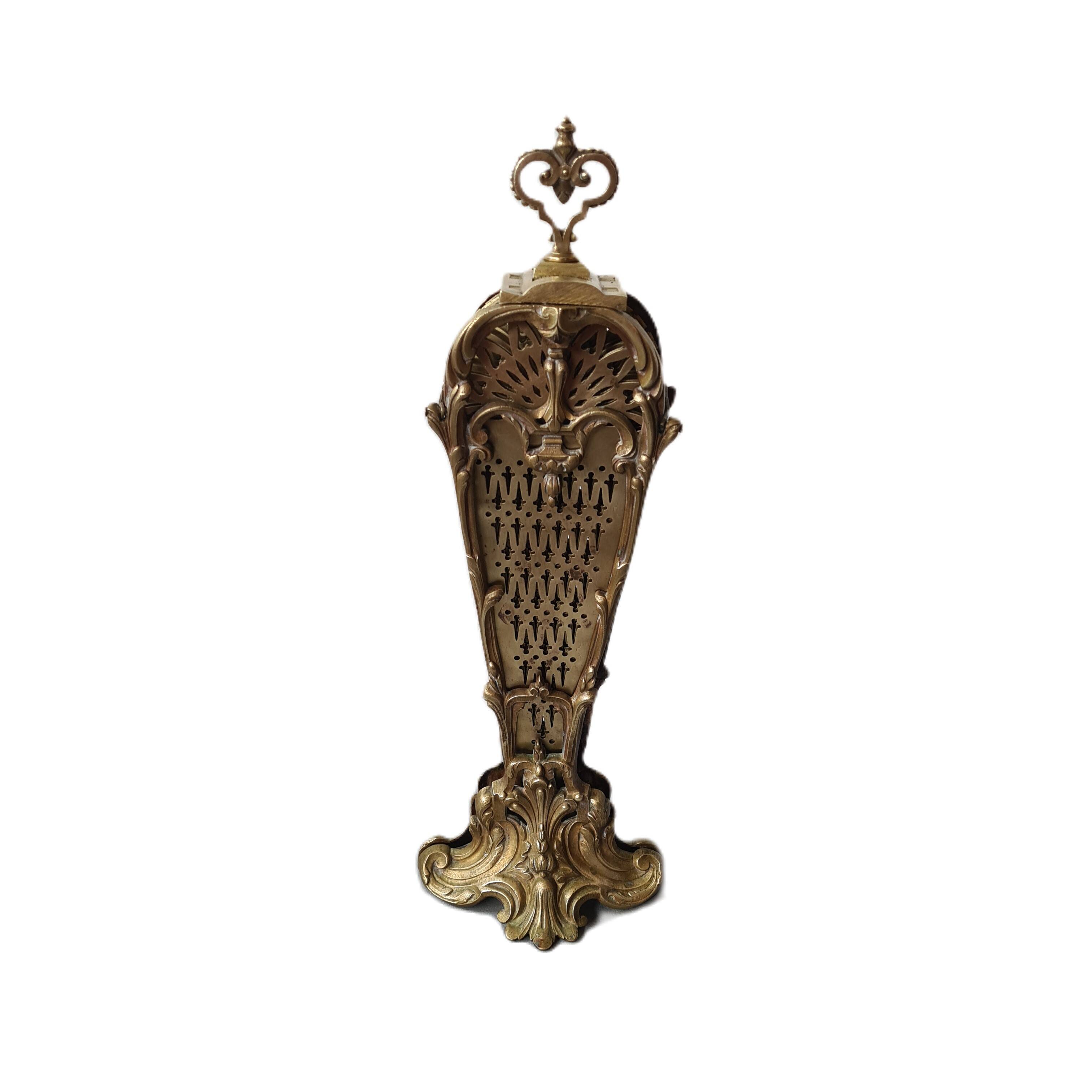 Classic French Brass/Bronze Peacock Fire Screen, Late 19th Century