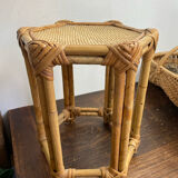 Low rattan stool