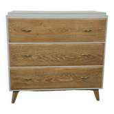 Vintage commode from the 50s-60s – cerused wood and grey