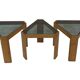 Vintage side table by Porada Arredi, 1970s wood and glass