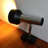 ERCO wall light spotlight 70s chrome black metal