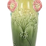 French Art Nouveau Vase Majolica Gustave De Bruyn 29cm