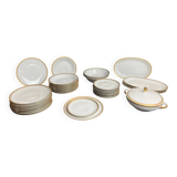 Tableware, 25-piece service, white porcelain and fine gold Winterling