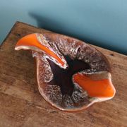 Flamed ceramic ashtray in Vallauris style from the 1970s.
